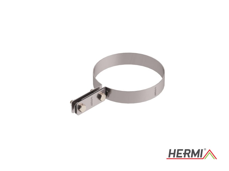 HERMI - Rohrschelle mit Sicke, Rohrdurchmesser 100 mm Flachleitung 30x4mm Edelstahl
