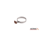 HERMI - Rohrschelle mit Sicke, Rohrdurchmesser 100 mm Rundleitung Rd 8 mm graubraun
