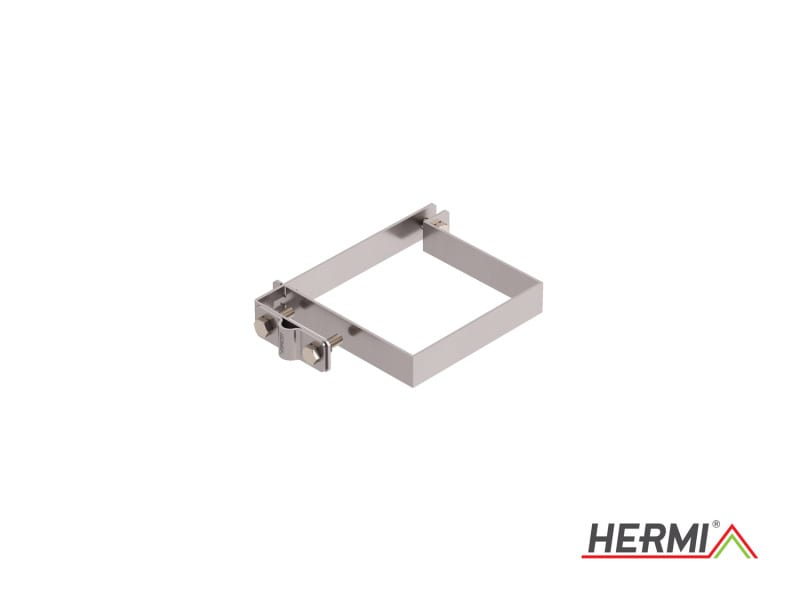 HERMI - Vierkantschelle, f. Quadratrohre 100x100mm zur Befestigung der Rundleitungen