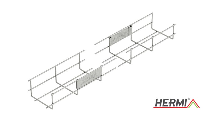 HERMI - Gitterrinne, 60x100x3000 t=3,5mm Stahl bandverzinkt U-förmig
