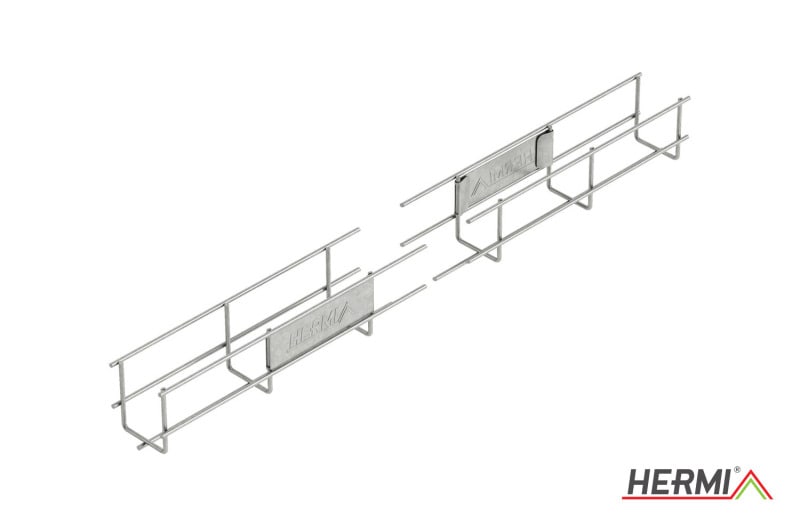 HERMI - Gitterrinne, 60x50x3000 t=3,5mm Stahl bandverzinkt, Pulverbeschichtung U-förmig