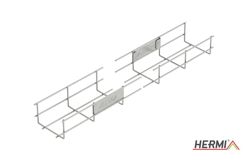 HERMI - Gitterrinne,60x100x3000 t=3,5mm Stahl bandverzunkt, Pulverbeschichtung U-förmig