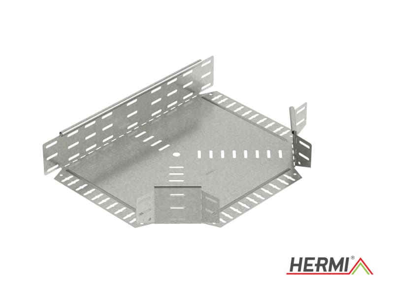 HERMI - T-Stück, 100x500 für Kabelrinnen mit Seitenhöhe 100 mm Stahl bandverzinkt