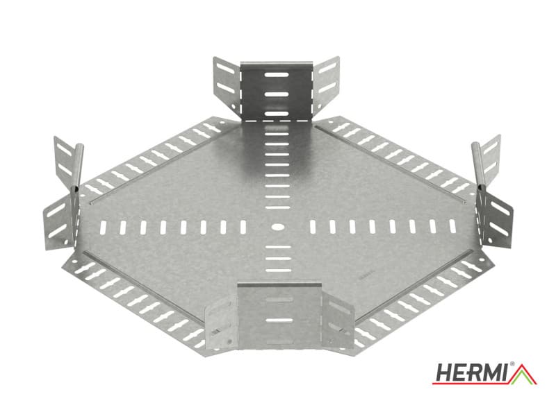 HERMI - Kreuzung, 100x600 für Kabelrinnen mit Seitenhöhe 100 mm Stahl bandverzinkt