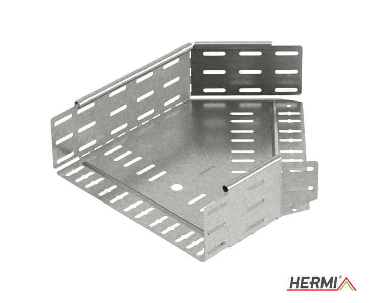 HERMI - Bogen 45°, 100x500 horizontal für Kabelrinnen mit Seitenhöhe 100 mm Edelstahl