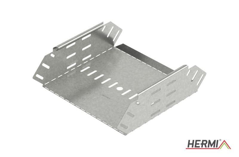 HERMI - Steigestück 90°, 100x400 vertikal steigend f. Kabelrinne m. Höhe 100mm Edelstahl