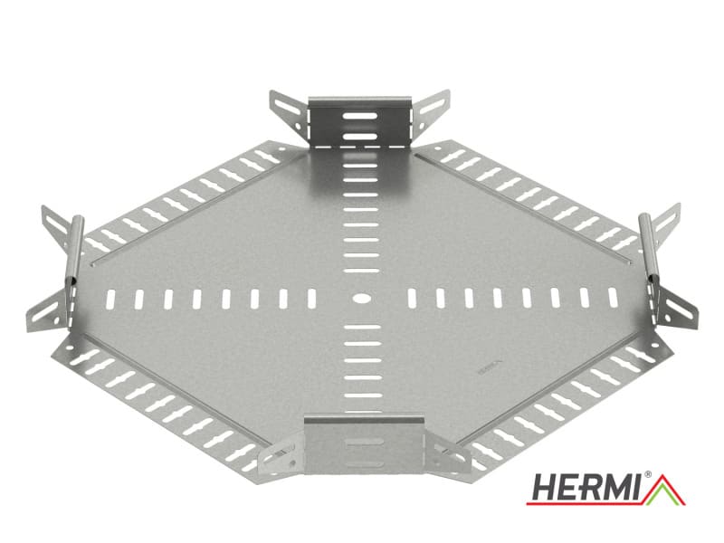 HERMI - Kreuzung, 60x200 für Kabelrinnen mit Seitenhöhe 60 mm Pulverbeschichtung