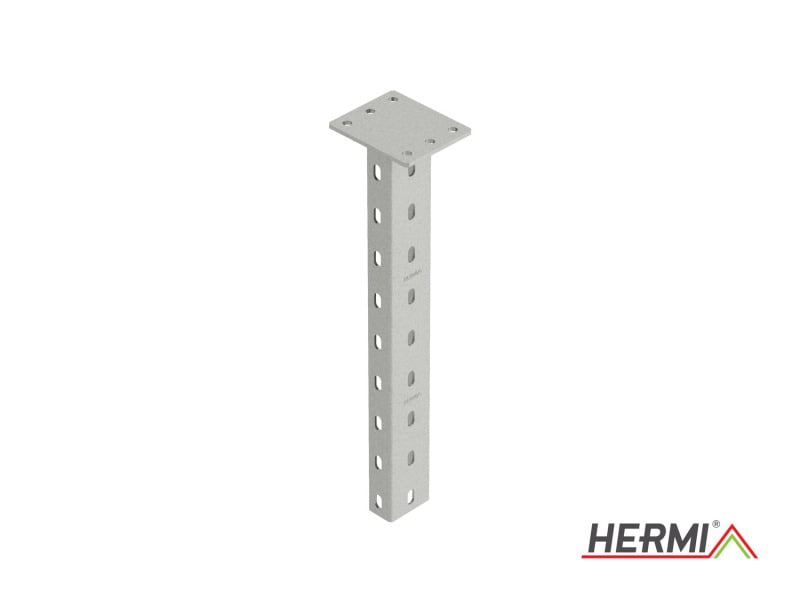 HERMI - Hängestiel, 1000 mit angeschweißter Kopfplatte 100x120 mm Stahl bandverzinkt