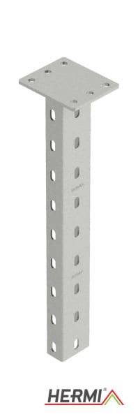 HERMI - Hängestiel, 1500 mit angeschweißter Kopfplatte 100x120 mm Edelstahl