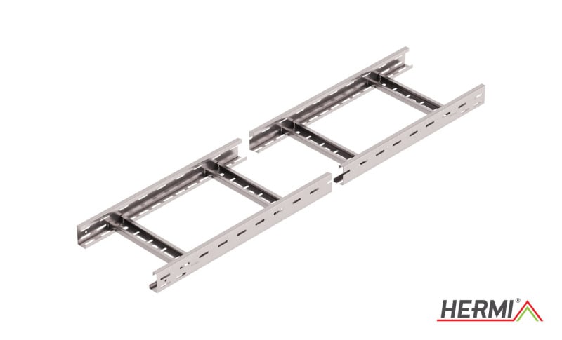 HERMI - Kabelleiter, 60x300x3000 t=1,5mm gelocht genietet Edelstahl