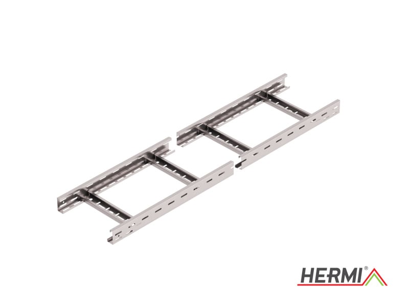 HERMI - Kabelleiter, 60x300x3000 t=1,0mm gelocht genietet säurebeständiger Edelstahl