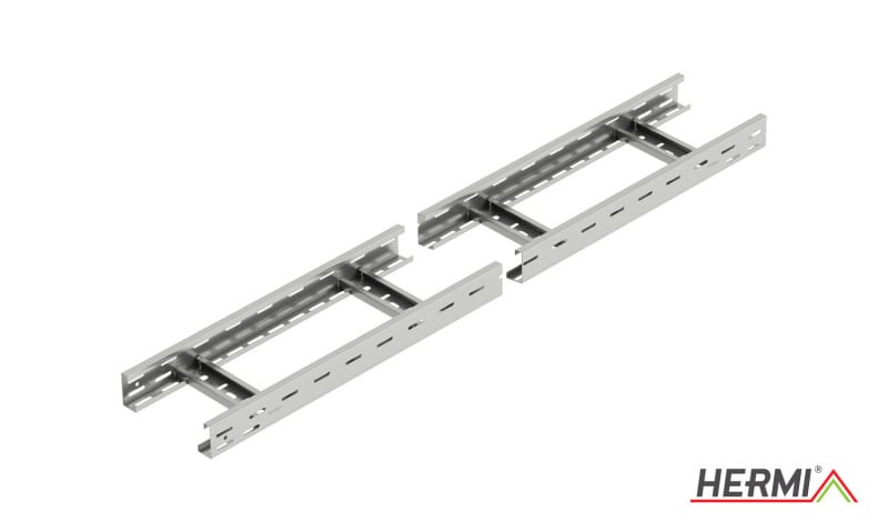 HERMI - Kabelleiter, 60x200x3000 t=1,5mm gelocht genietet säurebeständiger Edelstahl