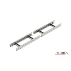 HERMI - Kabelleiter, 60x200x3000 t=1,5mm gelocht genietet säurebeständiger Edelstahl
