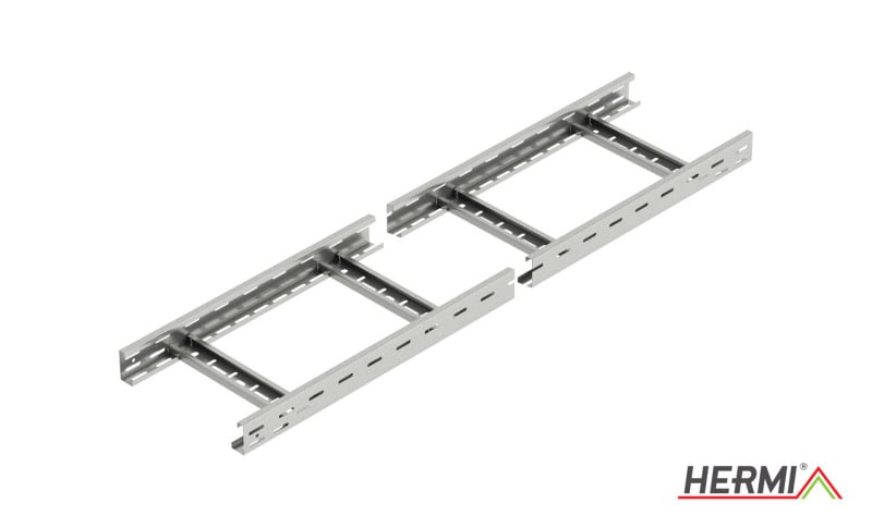 HERMI - Kabelleiter, 60x300x3000 t=1,5mm gelocht genietet säurebeständiger Edelstahl