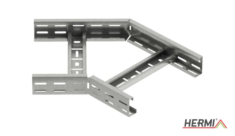 HERMI - Bogen 45°, 60x100 für Kabelleitern mit Seitenhöhe 60 mm horizontal