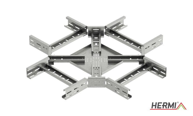 HERMI - Kreuzung, 60x100 für Kabelleitern m. Seitenhöhe 60mm Stahl bandverzinkt