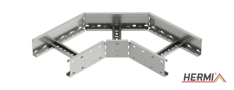 HERMI - Bogen 90°, 100x600 für Kabelleitern mit Seitenhöhe 100 mm horizontal heavy duty