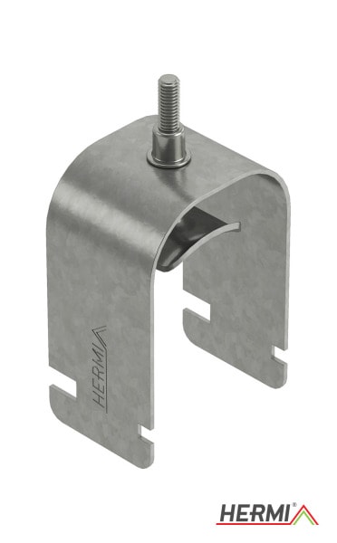 HERMI - Bügelschelle, Ø10-28 für Kabel/Rohre Befestigung an Kabelleiter/Profilschiene
