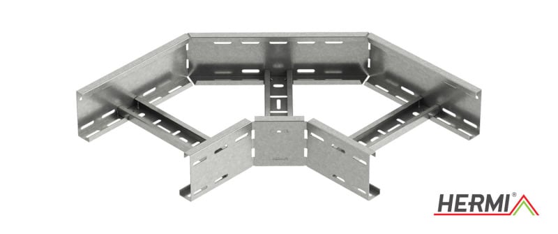 HERMI - Bogen 90°, 100x500 für Kabelleitern mit Seitenhöhe 100 mm horizontal