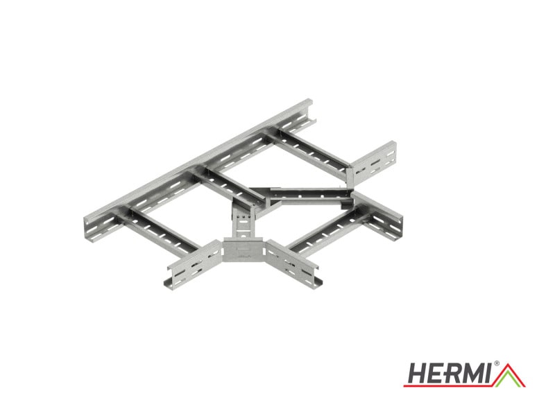 HERMI - T-Stück, 60x400 t=1,5 mm f. Kabelrinnen m. Seitenhöhe 60 mm Stahl feuerverzinkt
