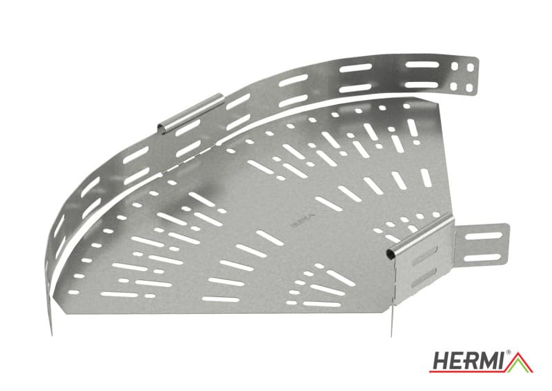 HERMI - Bogen 0-90°, 60x600 verstelbar für Kabelrinnen mit Seitenhöhe 60 mm