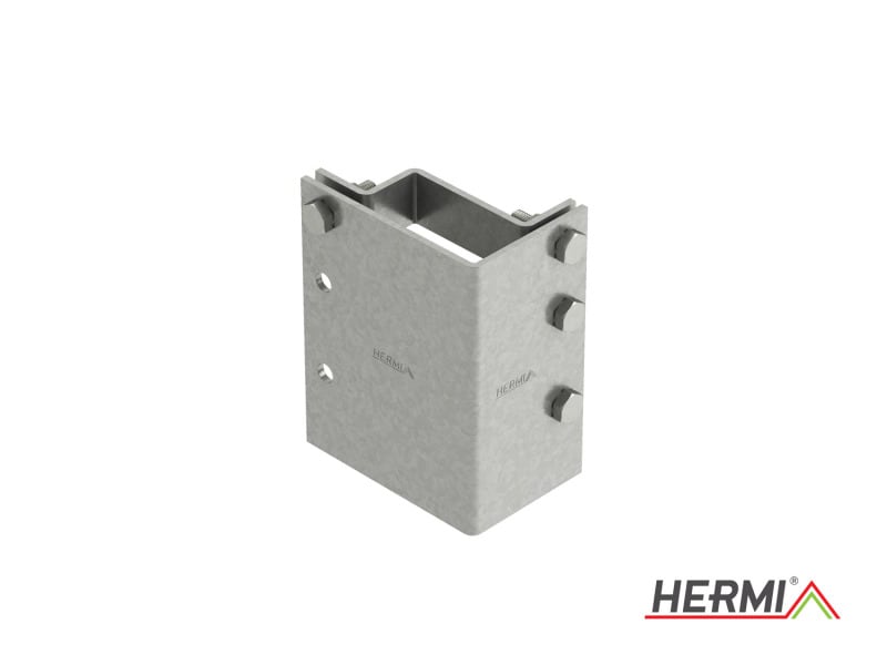 HERMI - Eckschelle, 60x60 für Vierkantpfosten Stahl bandverzinkt