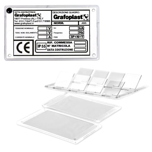 GRAFOPLAST - Schutzglas Schilder 90x40mm MC=120 st