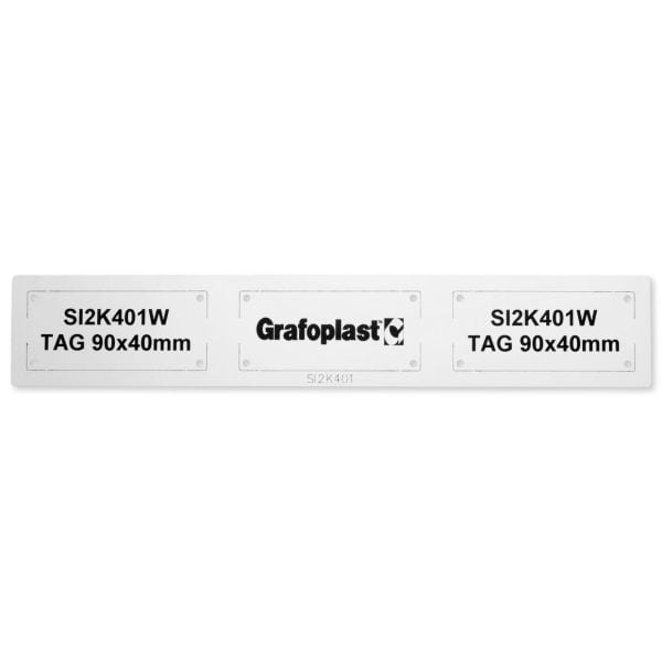 GRAFOPLAST - SCHILDER METHACRY. 90X40mm WEISS