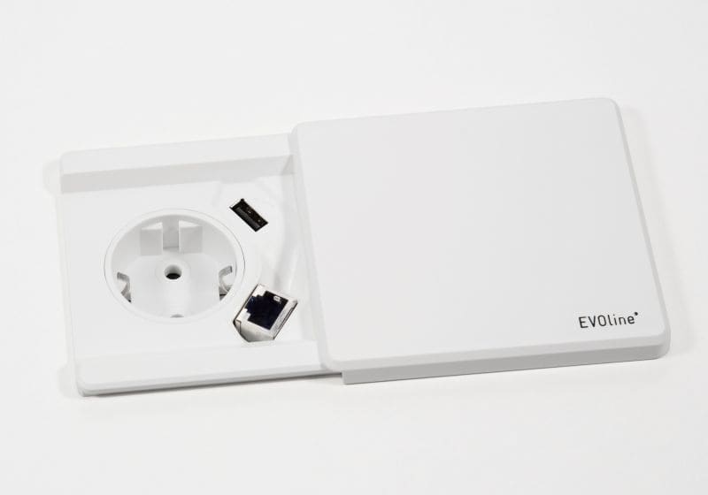 SCHULTE - Square80, VDE, weiß, RJ45-Bu, 3m WST