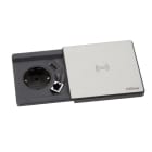 SCHULTE - Square80, VDE, edelst, RJ45-Bu, mit Qi, 3m WST