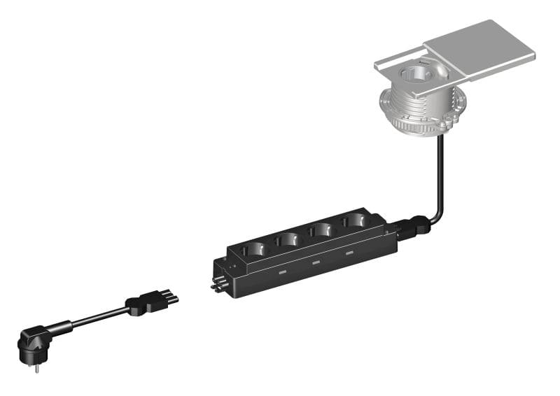 SCHULTE - Square80, SET, 4fach Express, mit Qi, 3m WST, ws
