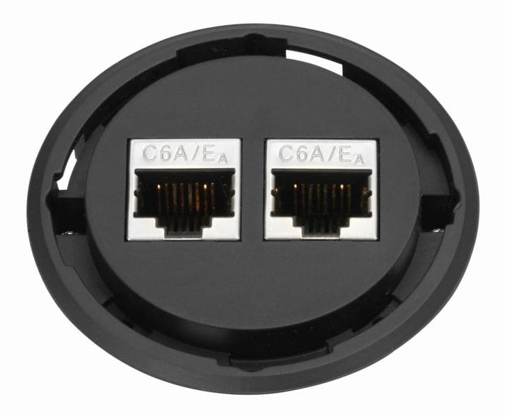 SCHULTE - One, 2xRJ45, schwarz, o.Ring