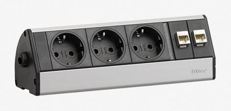 SCHULTE - Dock, DESK DATA, VDE, silberfarbig