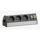SCHULTE - Dock, DESK DATA, VDE, silberfarbig