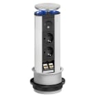 SCHULTE - Port DATA, 2VDE, 2RJ45, LED, Edelstahldeckel