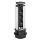 SCHULTE - Port DATA, 3VDE, 2RJ45, si, Deckel sw lack.
