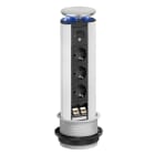 SCHULTE - PortDATA, 3VDE, 2RJ45, LED, Edelstahldeckel