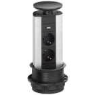 SCHULTE - Port, 1USB, 2VDE, si, Deckel sw lackiert