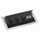 SCHULTE - FlipTopPush, DATA, 3VDE+2RJ45, M, edelstahl