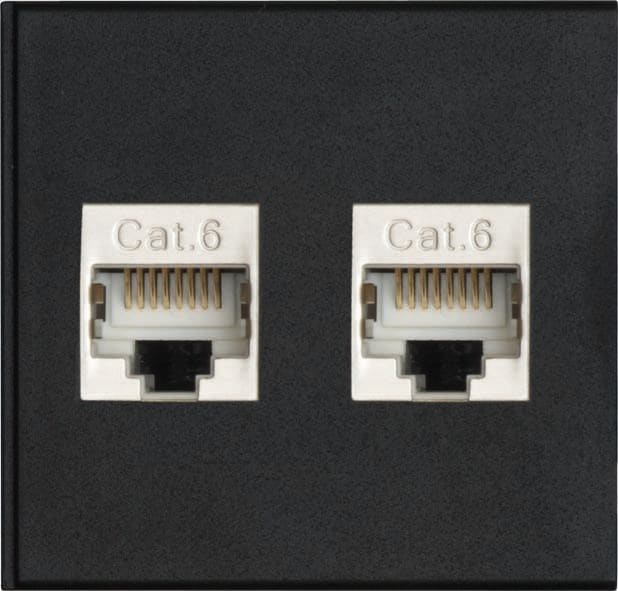SCHULTE - 1W-Modul, groß, 2xRJ45 Cat6 Bu/Bu