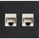 SCHULTE - 1W-Modul, groß, 2xRJ45 Cat6 Bu/Bu