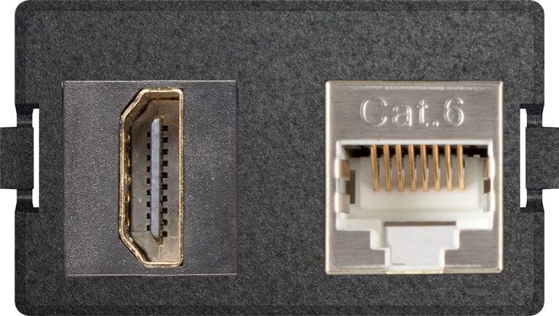 SCHULTE - 1W-Modul, klein, HDMI2.0+RJ45, Bu/Bu