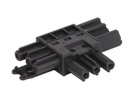 SCHULTE - GST-Verteiler, flach, 1 auf 2, schwarz