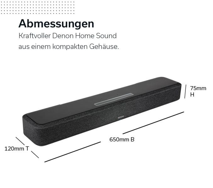 DENON - Soundbar 3D kabellHEOS BT WiFi USB AirPlay2 Alexa DTS:X sw