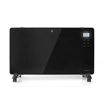 NEDIS - Glas Konvektor 1000/2000W 2St. Thermostat FB IP24 sw