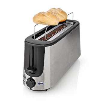 NEDIS - Toaster Langschlitz 1000W 6St. Auftauf. Brötchenaufs. Alu