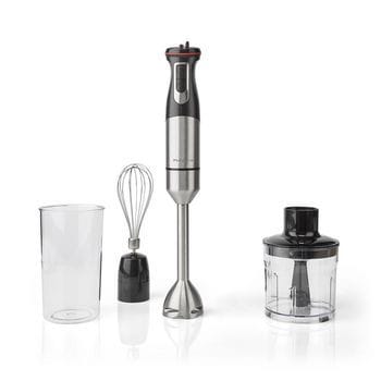 NEDIS - Stabmixer 800W stufenl. Mixbecher Schneeb. Zerkl. alu-sw