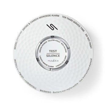 NEDIS - Rauch/Kohlenmonoxid-Alarm 85dB Testtaste LiIon(10Jahre) ws