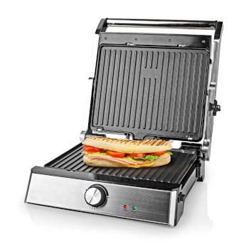 NEDIS - Kontaktgrill 2000W Grillfl.: 29x23cm sw-si