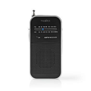 NEDIS - Radio tragb. 1.5W AM/FM analog Batt. Kopfhörerausg. alu-sw